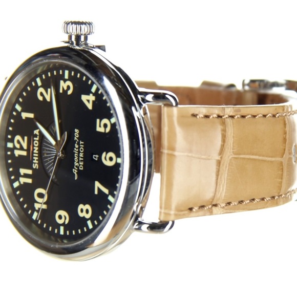 Shinola Runwell Moon Phase 47 mm Alligator Watch - Picture 3 of 6